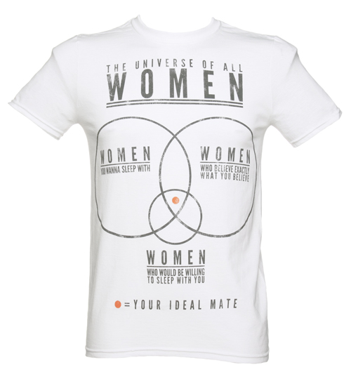 TruffleShuffle Mens White Universe Of All Women T-Shirt