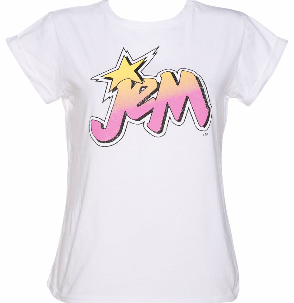 TruffleShuffle Mesdames Blanc Jem Et Le Logo T- Shirt DAmi