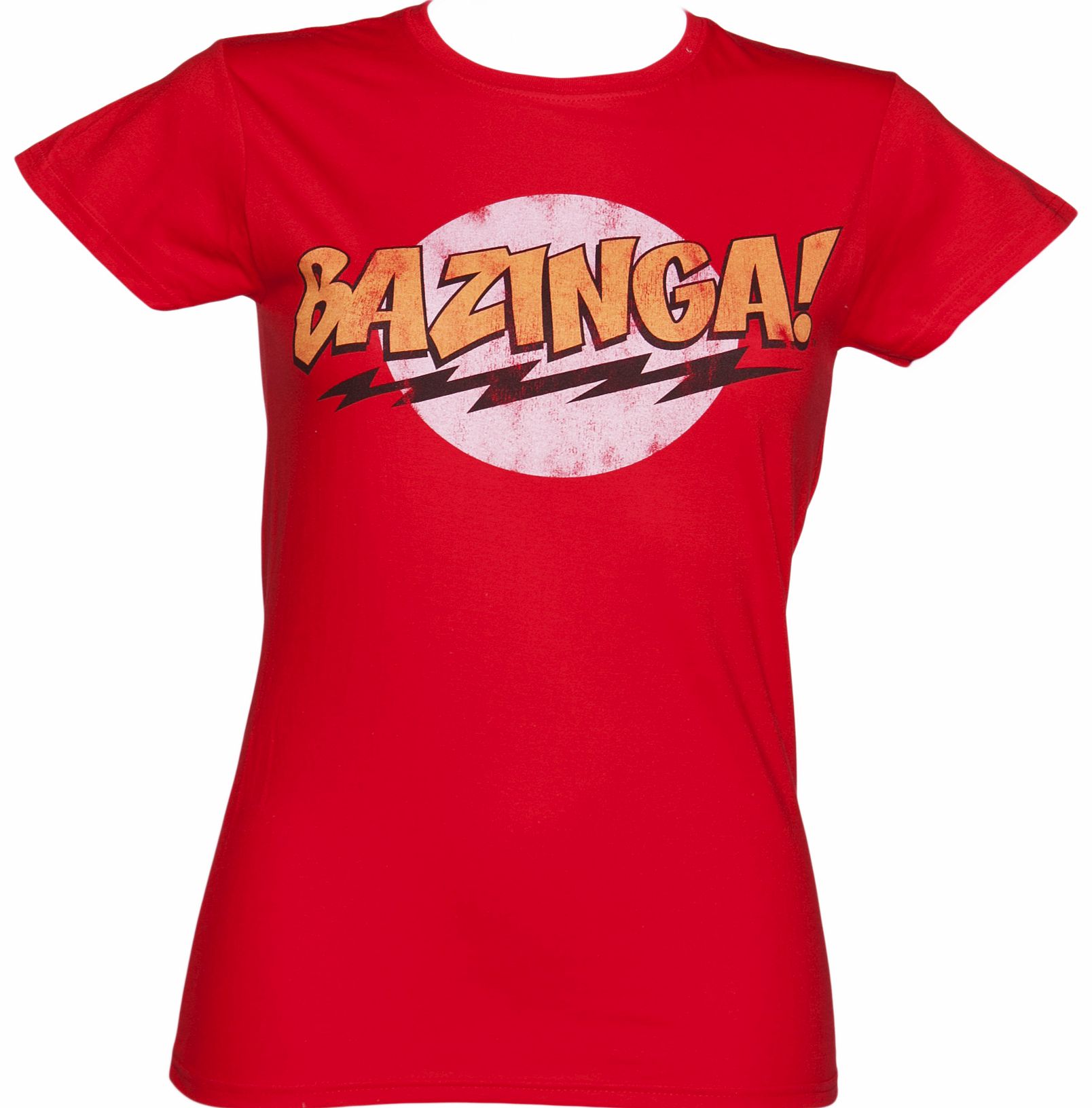 TruffleShuffle Red Ladies Big Bang Theory Bazinga T-Shirt