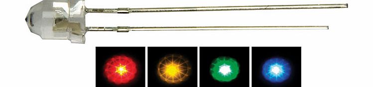 TruOpto 4.8mm 3.3v Flashing Yellow LED Diamond Lens