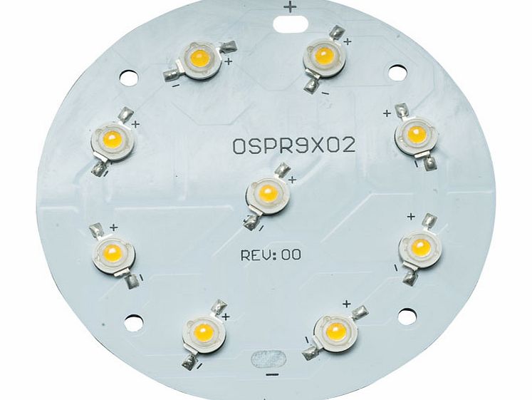 TruOpto Warm White 3000K 9x1W Power Led 675lm