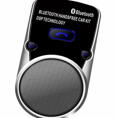 TRUSKO Solar Power Handsfree Bluetooth Car Kit with LCD Screen Caller ID Display Support Phone Book - Black