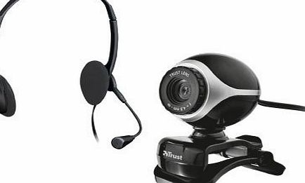Trust Exis Chatpack with Webcam and Headset - Black