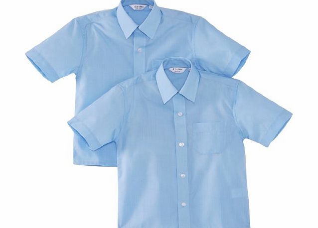 Trutex Boys Short Sleeve School Shirt, Blue, 16  Years (Manufacturer Size: 16`` Collar)