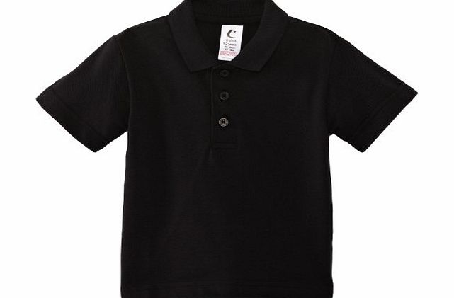 Trutex Limited Boys Short Sleeve Plain Polo Shirt, Black, 5-6 Years (Manufacturer Size: 22-23`` Chest)