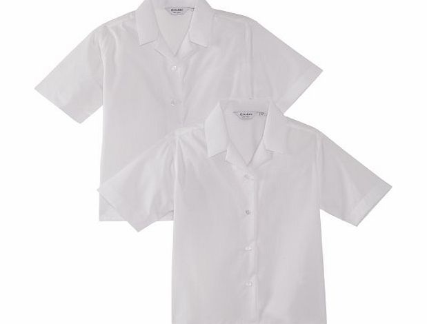 Trutex Limited Girls Short Sleeve Non-Iron Plain Blouse, White, 14 Years (Manufacturer Size: 36`` Chest)