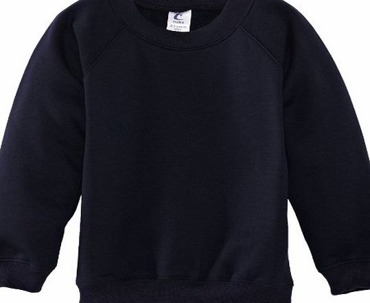 Trutex Limited Unisex Crew Neck Plain Sweatshirt, Navy, 5-6 Years (Manufacturer Size: 22-23`` Chest)