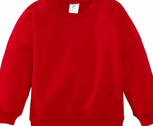 Trutex Limited Unisex Crew Neck Plain Sweatshirt, Scarlet, 12 Years (Manufacturer Size: X-Small)