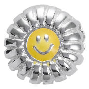 Truth Cutie Sterling Silver Smiling Daisy Enamel