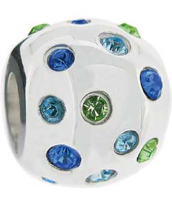 Truth Sterling Silver Blue Green Graduated Cz Ball