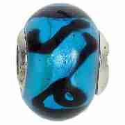 Sterling Silver Blue Murano Glass Charm