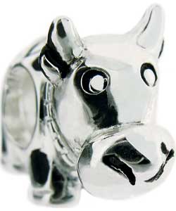 Truth Sterling Silver Cow Black Enamal Charm