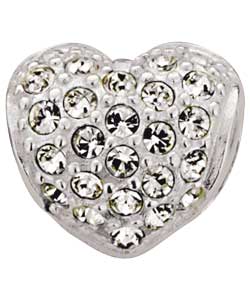 Truth Sterling Silver Crystal Encrusted Heart Charm