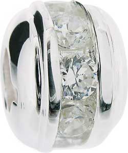 Truth Sterling Silver Cz Centred Charm