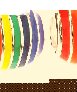 Sterling Silver Enamel Rainbow Barrel