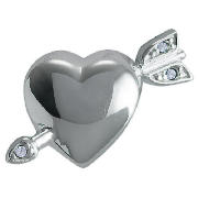 Truth Sterling Silver Heart / Arrow Crystal Charm