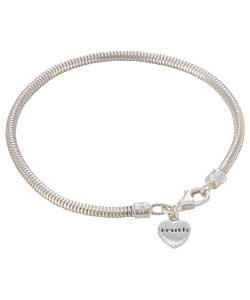 Truth Sterling Silver Heart Drop Lobster Bracelet