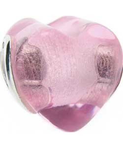 Truth Sterling Silver Pink Glass Heart