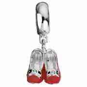 Truth Sterling Silver Red Enamel Shoes Charm
