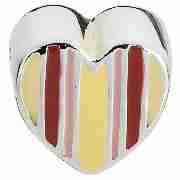 Truth Sterling Silver Stripey Heart Charm