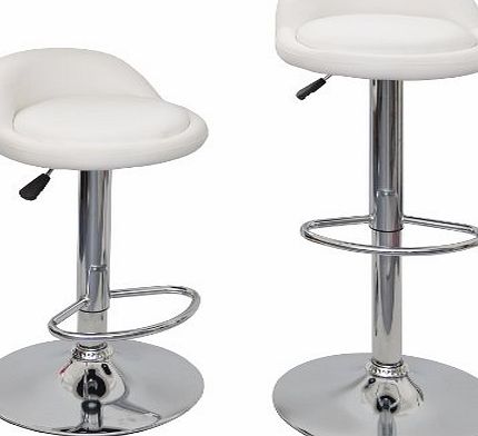1 x bar stool with chrome kitchen Chair dining chair upholstered bar chair club bar Chair white leatherette