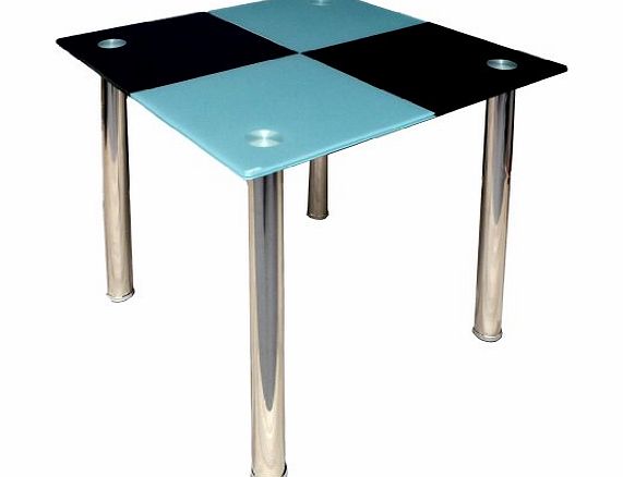 ts-ideen Design dining table kitchen table corner table diamonds black grey made stainless steel with 10 mm Tempered security glass