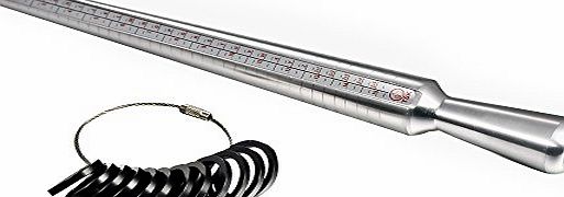 TSK Ring Sizer Mandrel British Finger Sizing Measuring Stick Metal with Ring Sizer Guage Set