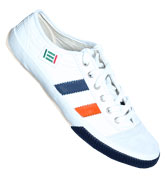 TST 2302L White, Orange and Blue Leather Trainers
