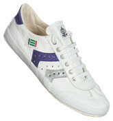TST 813L White, Silver and Purple Leather Trainers