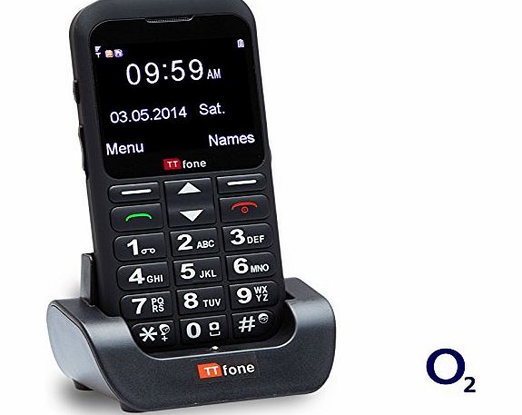 Earth O2 Pay As You Go Big Button UK Sim Free Mobile Phone with Huge Screen, SOS Button and Dock