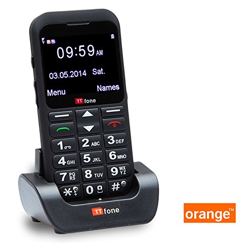 Earth Prepay Big Button Mobile Phone Simple Huge Screen SOS Button (Orange with 10 Credit)