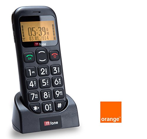 Jupiter Pay As You Go Big Button Easy Senior Mobile Phone SOS Button (Orange with 10 Credit)