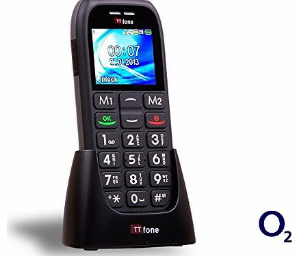 TTfone Mars O2 Pay As You Go Big Button UK Sim Free Mobile Phone with Emergency Button and Dock