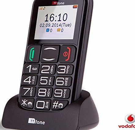 Mercury 2 (TT200) Pay As You Go - Prepay - PAYG - Big Button Basic Senior Mobile Phone - Simple - with Dock (Orange Pay as you go, Black)