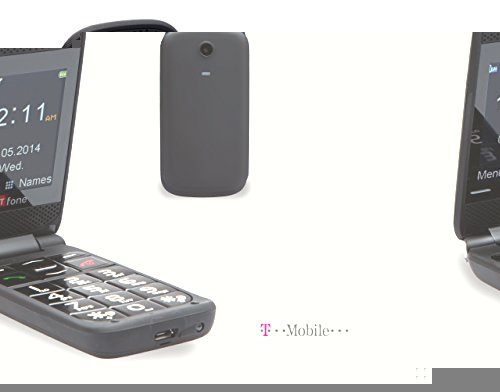 TTfone Venus Prepay Big Button Flip Mobile Phone Camera SOS Button (T-Mobile Pay as you go, Red)