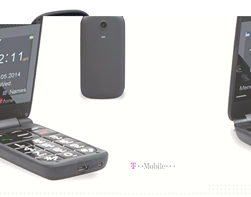 Venus Prepay Big Button Flip Mobile Phone Camera SOS Button (T-Mobile Pay as you go, Black)