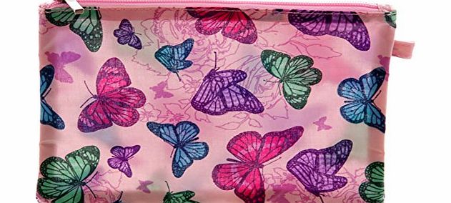 Beautiful Pink Butterfly Design PVC Coated Cosmetics Bag. A perfect gift for that Birthday Gift, Christmas Present or Fathers day gifts etc...