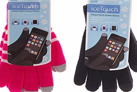 TTG(PUCK) - General Giftware His and Hers Pink and Black iceTouch Touch Screen Gloves. A perfect gift for that Birthday Gift, Christmas Present or Fathers day gifts etc...