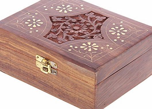 TTG(PUCK) - General Giftware Sheesham Wood Essential Oil Box - Design 2 (Holds 12 Bottles). A perfect gift for that Birthday Gift, Christmas Present or Fathers day gifts etc...