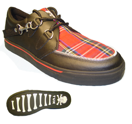 TUK - Tartan - Red Tartan with Black Soles