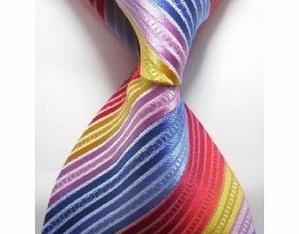 Turboxrossing Stripe Silk Classic Woven Man Tie Necktie