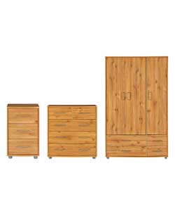 Turin 3 Piece Bedroom Furniture Set - Pine