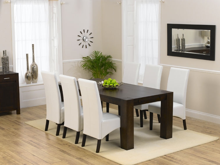Turin Dark Dining Table 200cm and 6 Savanna Dark