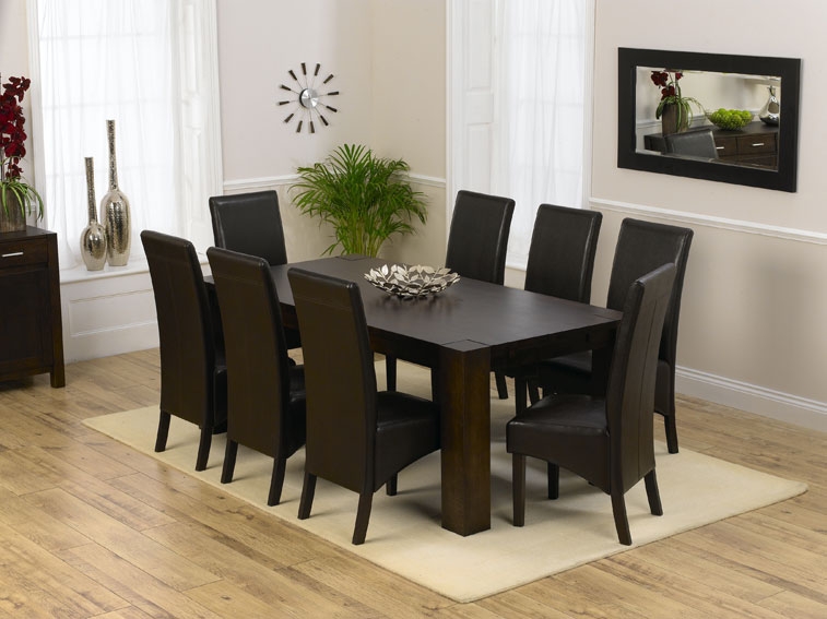Turin Dark Dining Table 200cm and 8 Savanna Dark