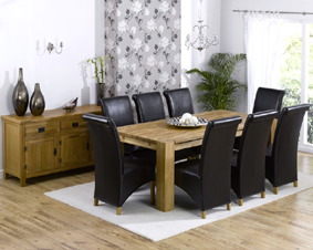 turin Oak Dining Table - 200cm and 8 Palermo