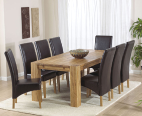 Oak Dining Table - 200cm and 8 Rochelle