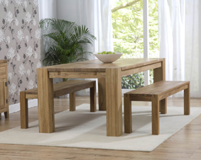 turin Oak Dining Table - 200cm with 2 Benches