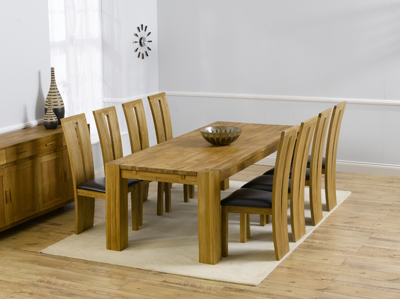 Turin Oak Dining Table - 240cm and 8 Astoria
