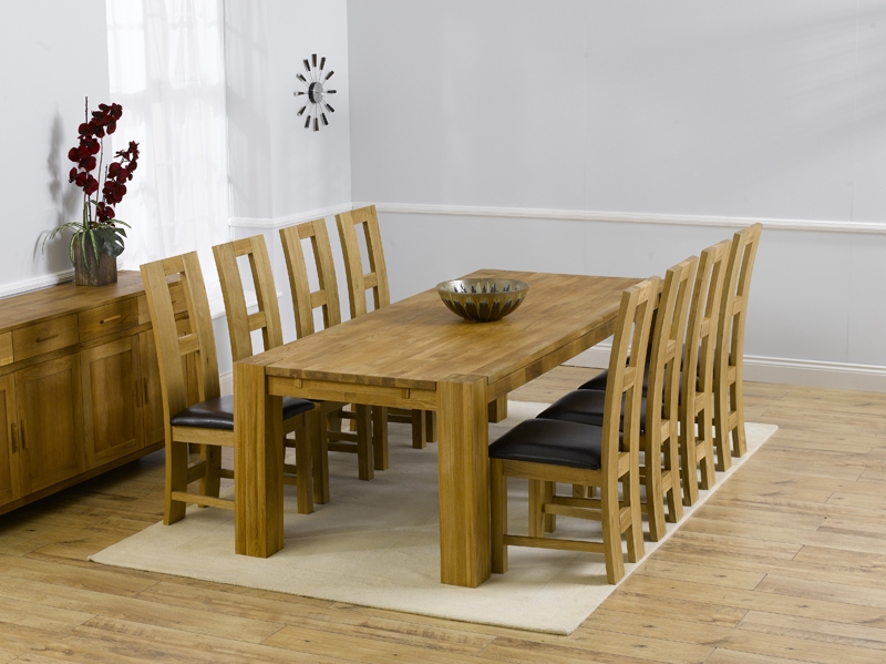 Turin Oak Dining Table - 240cm and 8 Girona