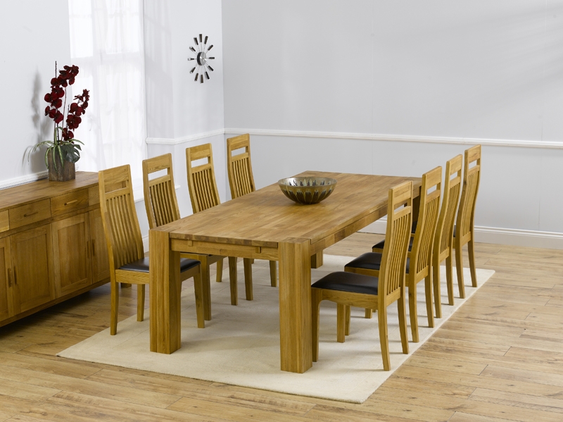 Oak Dining Table - 240cm and 8 Napoli